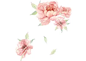 stickere perete flori watercolor folina model bujori roz 40 60 cm