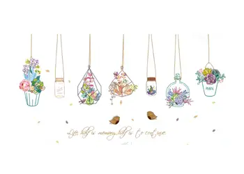 stickere perete folina decor floral multicolor