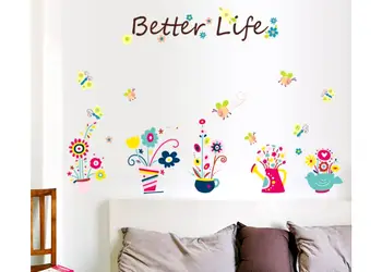 stickere perete folina decor floral multicolor better life