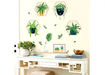 stickere perete folina decor plante verzi