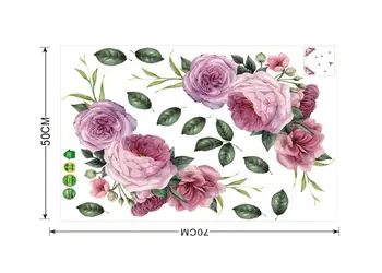 stickere perete folina model floral mov 50 70 cm