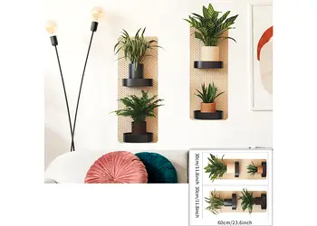 stickere perete polite cu ghivece plante verzi