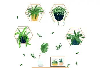 stickere perete folina decor plante verzi