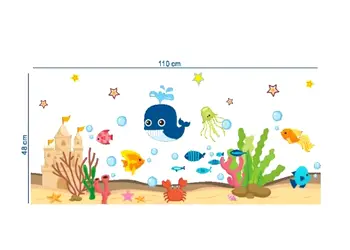 stickere pesti colorati folina bordura decorativa 110 48 cm