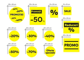stickere promotionale repozitionabile pentru reducere s1