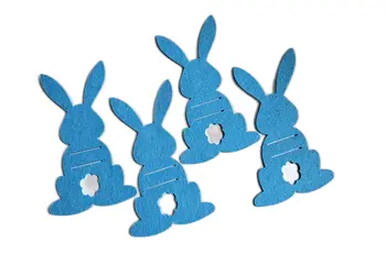 suport decorativ pentru tacamuri iepurasi albastri