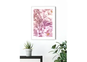 tablou bujori roz soave