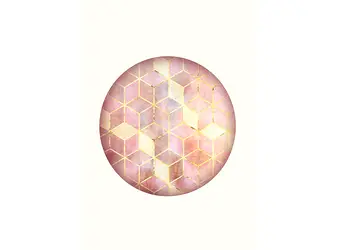 tablou cerc roz mozaic