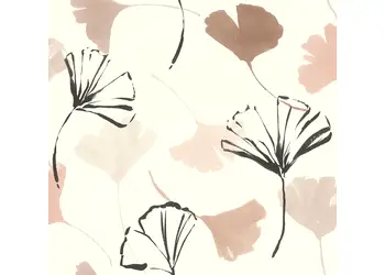 tapet alb cu frunze watercolor rasch 690118