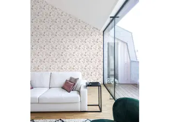 tapet alb cu crengute roz grandeco a48801