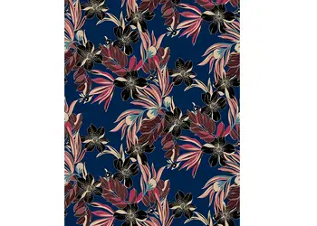 fototapet albastru cu model floral marburg jacinta