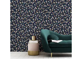 tapet floral albastri inchis home decor 463088