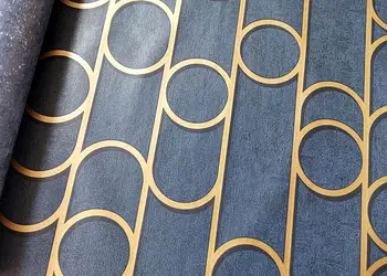 tapet modern albastru ugepa model geometric auriu galactik m24001