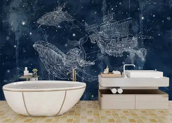 tapet baie albastru inchis