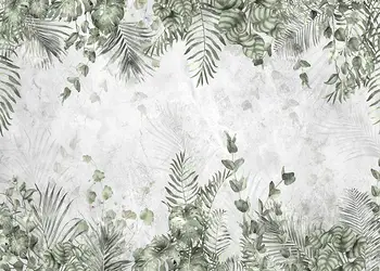 tapet baie plant garden gri cu plante verzi