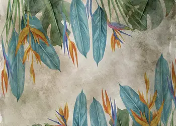 tapet baie frunze tropicale