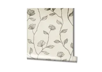 tapet bej cu flori mari