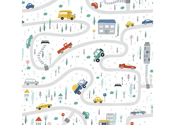 tapet camera baieti cu model masini colorate marburg little adventures