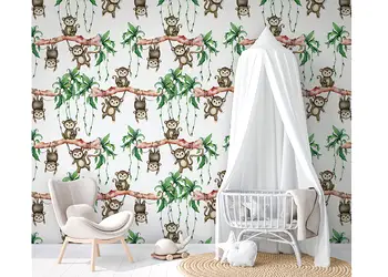 tapet camera copii maimute printre crenzgi marburg0little adventures