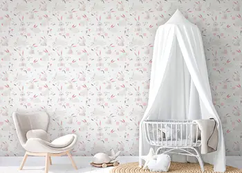 tapet camera fetita cu model iepurasi