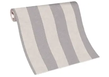 tapet bej nisipiu cu dungi argintii carat 1007702