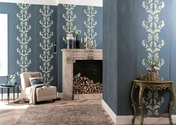 tapet clasic albastru tip bordura marburg opulence classic 58255