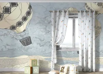 tapet cu baloane aer cald in nuante pastel