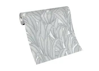 tapet cu frunzr gri argintiu