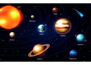 fototapet cu planete