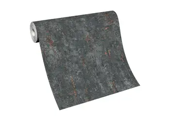 tapet decorativa gri inchis cu detalii bronz