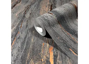 tapet decorativa gri inchis cu detalii bronz marburg city romance