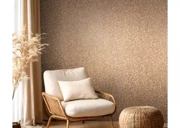 tapet bej cu model floral metalic