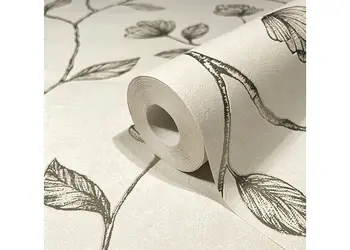 tapet bej cu flori mari