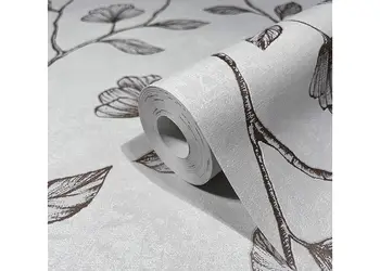 tapet gri deschis cu flori maro marburg