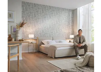 tapet cu frunzr gri argintiu