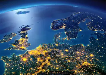 fototapet autoadeziv imagine cu pamantul vazut din spatiu