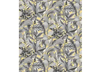 tapet floral bej gri