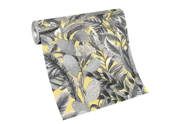 tapet floral bej gri