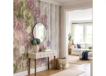 tapet floral lila design rustic chic