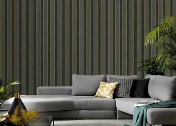 tapet modern gri inchis cu dungi aurii spotlight 1010334