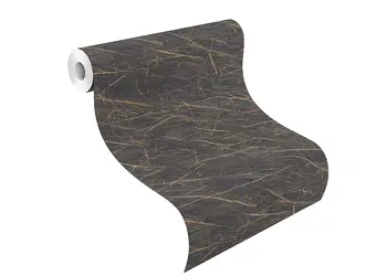 tapet gri inchis cu detalii aurii rasch 428964