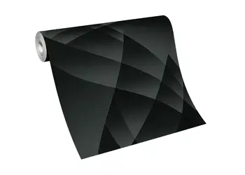 tapet gri inchis cu model geometric pentru living