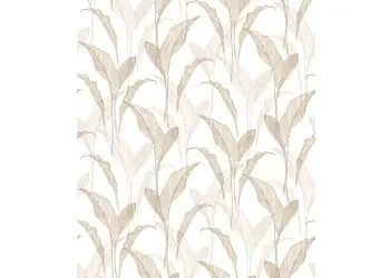 tapet ivoire cu frunze bej si gri