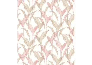 tapet ivoire cu frunze bej si roz erismann elle decoration 1020705