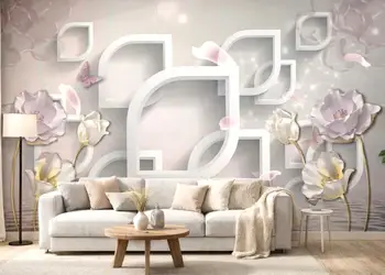 tapet living 3d pastel