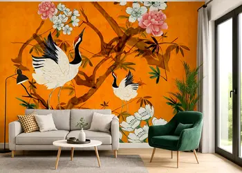 tapet portocaliu pentru decor glam