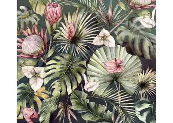 fototapet floral verde komar plante exotice