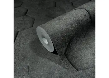 tapet imitatie decorativa gri inchis marburg kyoto 34161