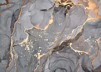 tapet baie rezistent la apa marmura gri cu detalii aurii