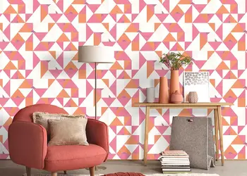 tapet modern erismann triunghiuri roz novara